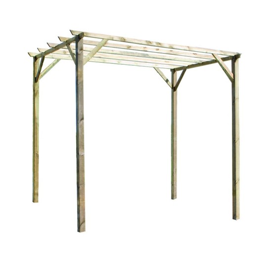 Pérgola de Madera Patagonie 3x3 m en jardín con sombra natural