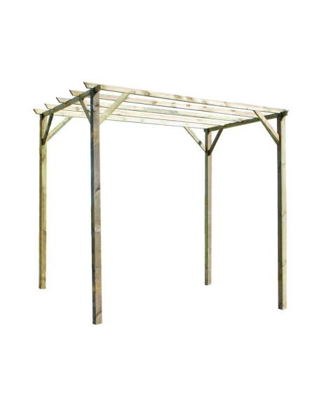 Pérgola de Madera Patagonie 3x3 m en jardín con sombra natural