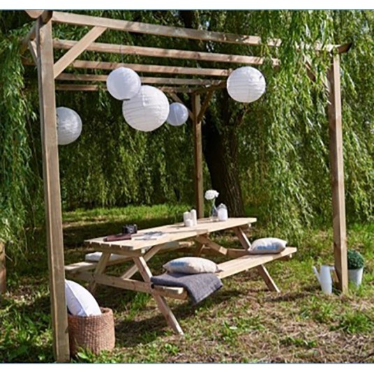 PERGOLA DE MADERA EN KIT  3x3 M
