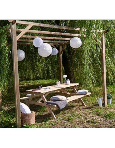 PERGOLA DE MADERA EN KIT  3x3 M