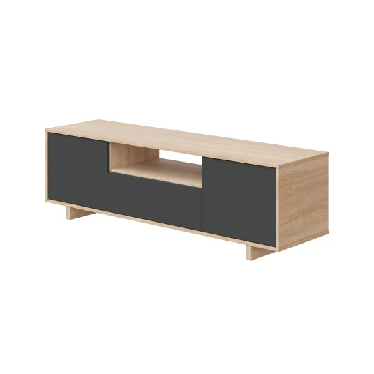 Mueble TV moderno roble gris antracita