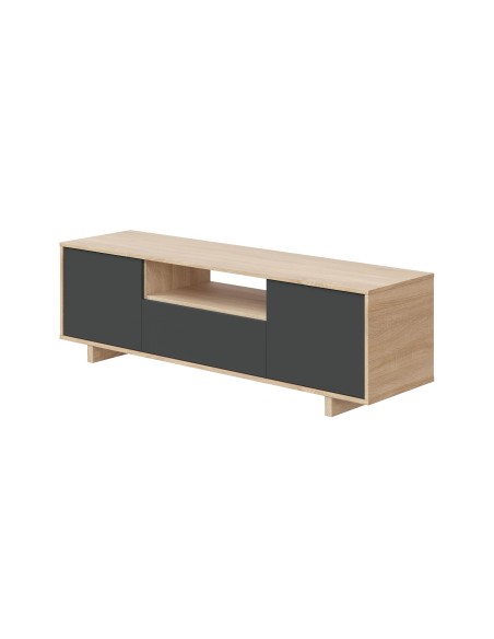 Mueble TV moderno roble gris antracita
