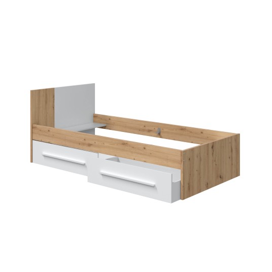 CAMA CON CABEZAL + 2 CAJONES NOA
