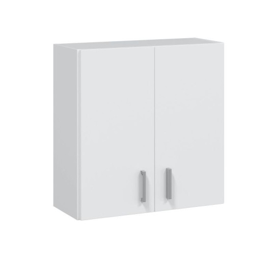 Armario multiusos colgante blanco Use de 2 puertas y tiradores cromados.