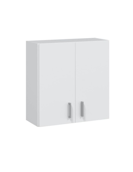 Armario multiusos colgante blanco Use de 2 puertas y tiradores cromados.