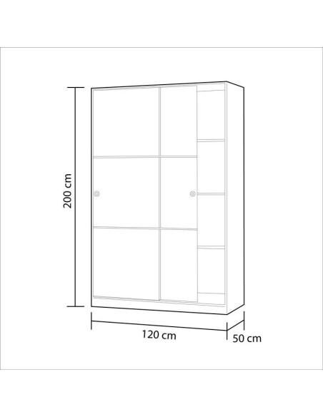 Armario Ward 2 puertas correderas blanco brillo