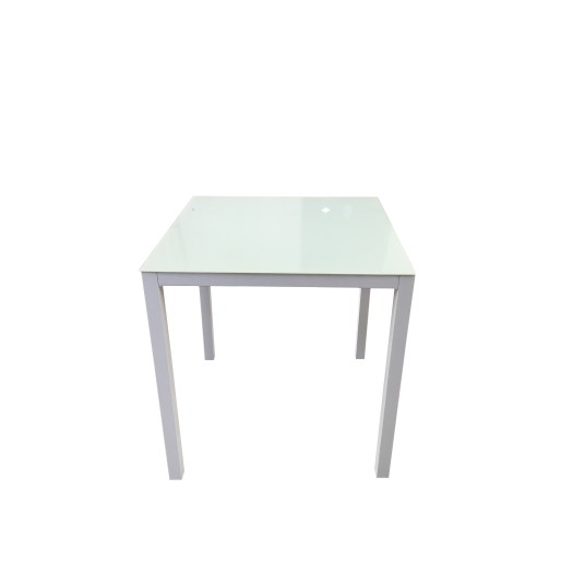 Mesa de jardín Brasilia cuadrada en aluminio blanco