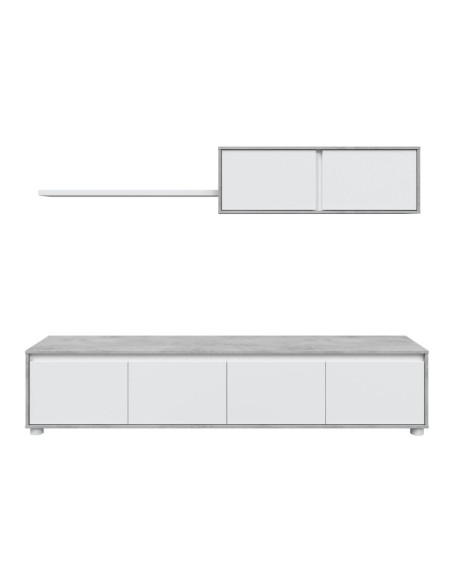 Mueble de salón moderno Alida cemento y blanco artik modular