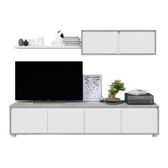 Mueble de salón moderno Alida cemento...
