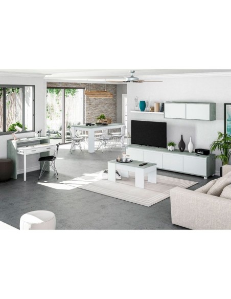 Mueble de salón moderno Alida cemento y blanco artik modular