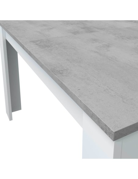 Mesa de comedor extensible Practico cemento/blanco artik