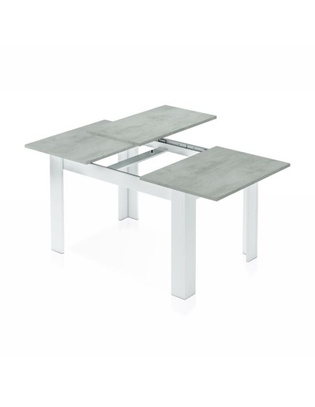 Mesa de comedor extensible Practico cemento/blanco artik
