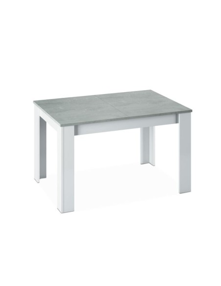 Mesa de comedor extensible Practico cemento/blanco artik