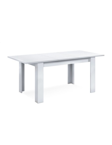 Mesa de Comedor Extensible Blanco Brillo 140–190 cm