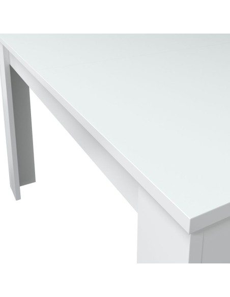 Mesa de Comedor Extensible Blanco Brillo 140–190 cm