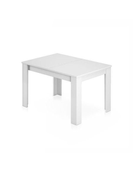 Mesa de Comedor Extensible Blanco Brillo 140–190 cm