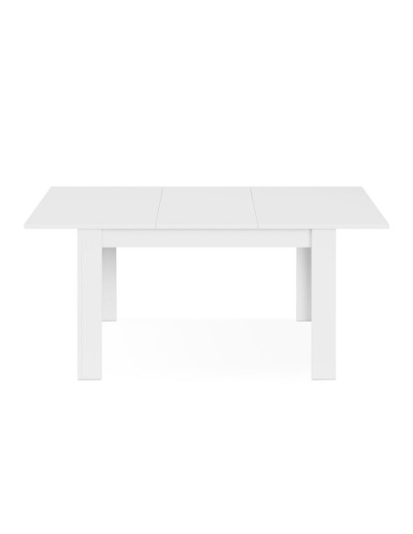 Mesa de Comedor Extensible Blanco Brillo 140–190 cm