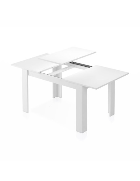 Mesa de Comedor Extensible Blanco Brillo 140–190 cm