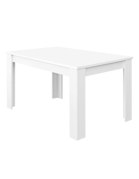 Mesa de Comedor Extensible Blanco Brillo 140–190 cm