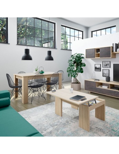 Mesa de comedor extensible Práctico – roble Canadian