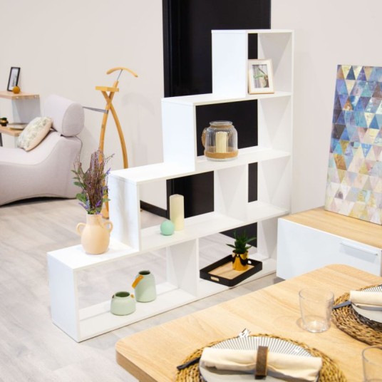 Estantería modular Mulk blanca brillo