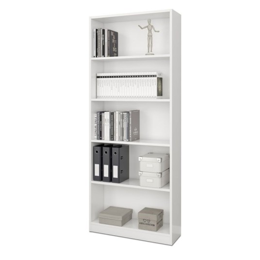 Estantería blanca de pie Stylus con 5 baldas para oficina – 201x80x28 cm