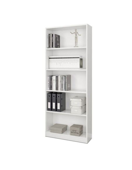 Estantería blanca de pie Stylus con 5 baldas para oficina – 201x80x28 cm