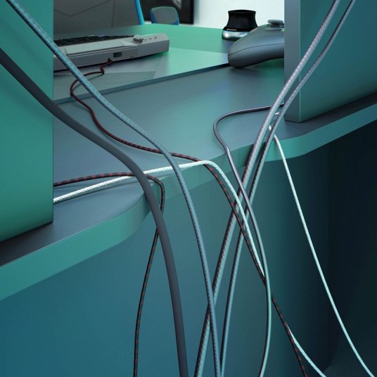 Mesa Gamer gris antracita 136x67x88 cm