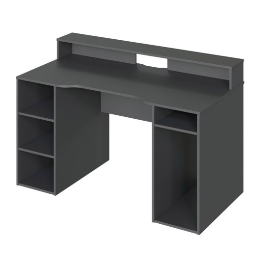 Mesa Gamer gris antracita 136x67x88 cm