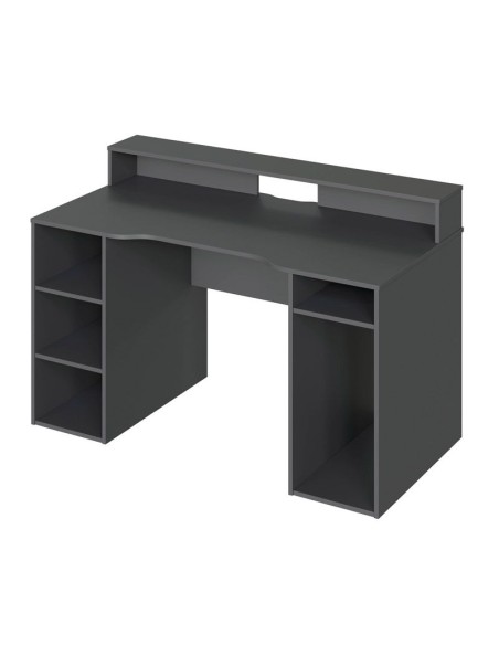 Mesa Gamer gris antracita 136x67x88 cm