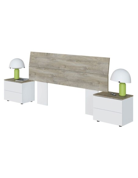Conjunto dormitorio Junior – Cabezal + 2 mesitas de 2 cajones