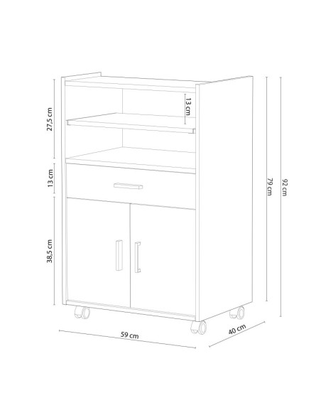 Mueble Cheff para microondas blanco mate y cemento