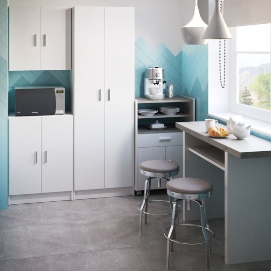 Mueble Cheff para microondas blanco...