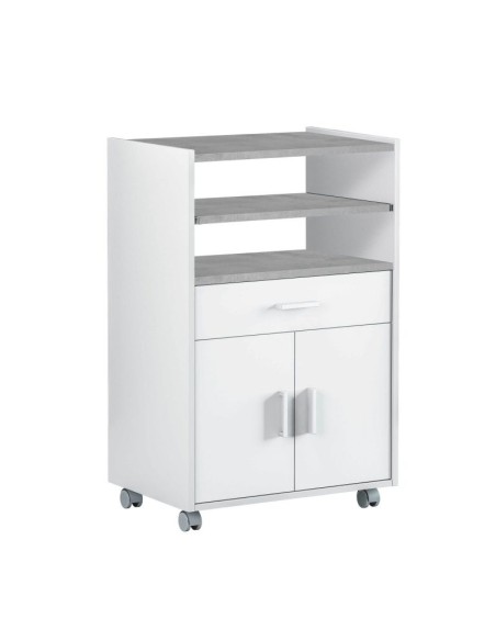 Mueble Cheff para microondas blanco mate y cemento