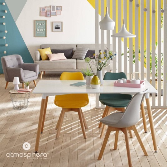Silla nórdica Baya con decoración de comedor moderna