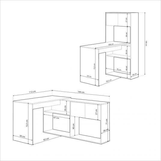 MESA ESCriTORIO CON ESTANTERIA DUO