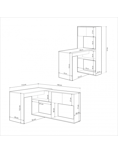 MESA ESCriTORIO CON ESTANTERIA DUO