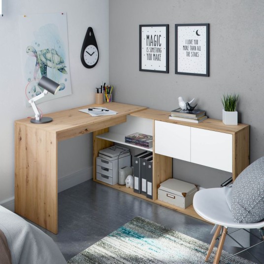 MESA ESCriTORIO CON ESTANTERIA DUO