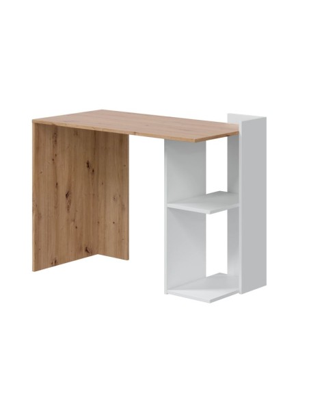 Mesa de escritorio Kenia – Melamina Roble Nodi y Blanco Artik