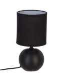Lámpara bola de cerámica Timeo de Atmosphera en blanco o negro con pantalla de poliéster – diseño compacto y decorativo