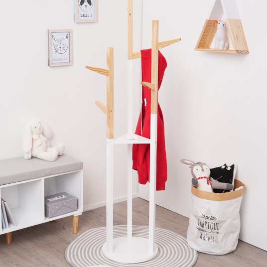 PERCHERO INFANTIL BLANCO DE MADERA