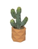 Cactus artificial con maceta geométrica terracota – 24 cm