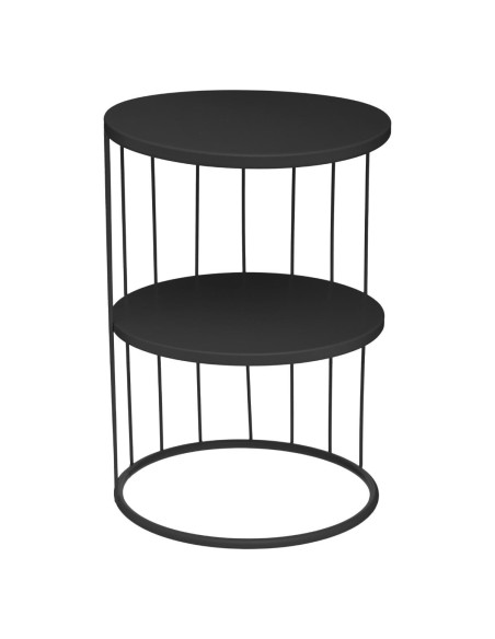 Mesa Auxiliar Kobu – Hierro Negro, Moderna y Sin Montaje