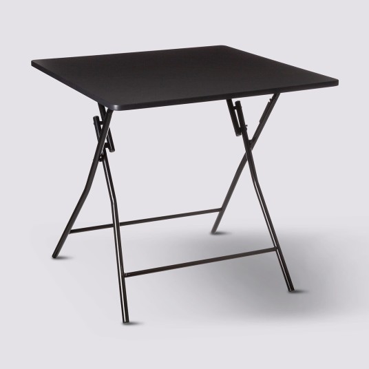 Mesa Plegable Negra de Metal y MDF