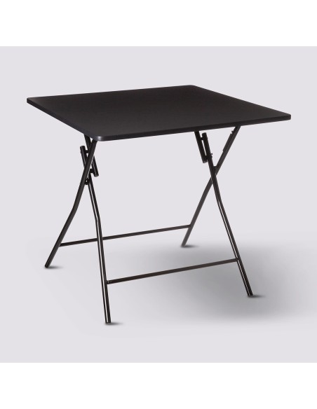 Mesa Plegable Negra de Metal y MDF