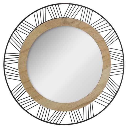 Espejo Joe diseño contemporáneo con estructura metálica y madera MDF
