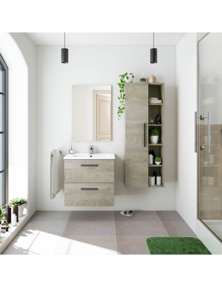 Mueble de baño Aruba colgante en roble Alaska