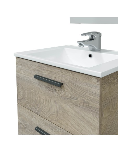 Mueble de baño colgante Aruba con 2 cajones y espejo