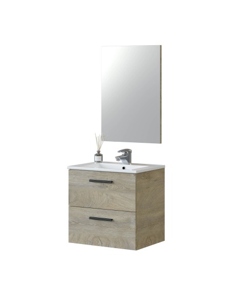 Mueble de baño colgante Aruba con 2 cajones y espejo