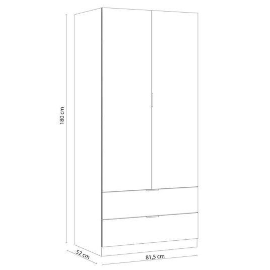 Armario Low Cost 2 Puertas y 2 Cajones
